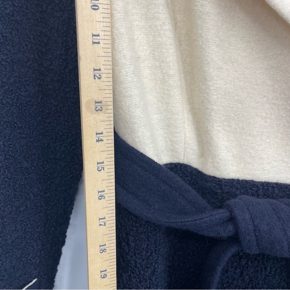 Diane Von Furstenberg DVF Kayden Cream navy blue boiled Wool Jacket Coat Sz 6 - Picture 4 of 11